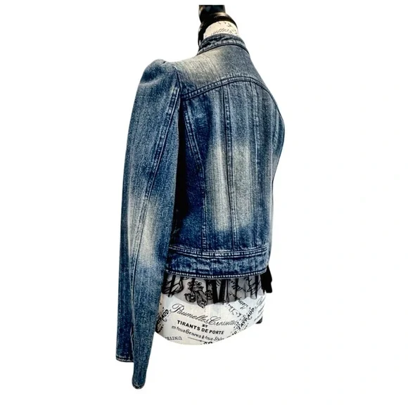 Women's Blue Jean Jacket with Embroidered Details - Picture 6 of 8